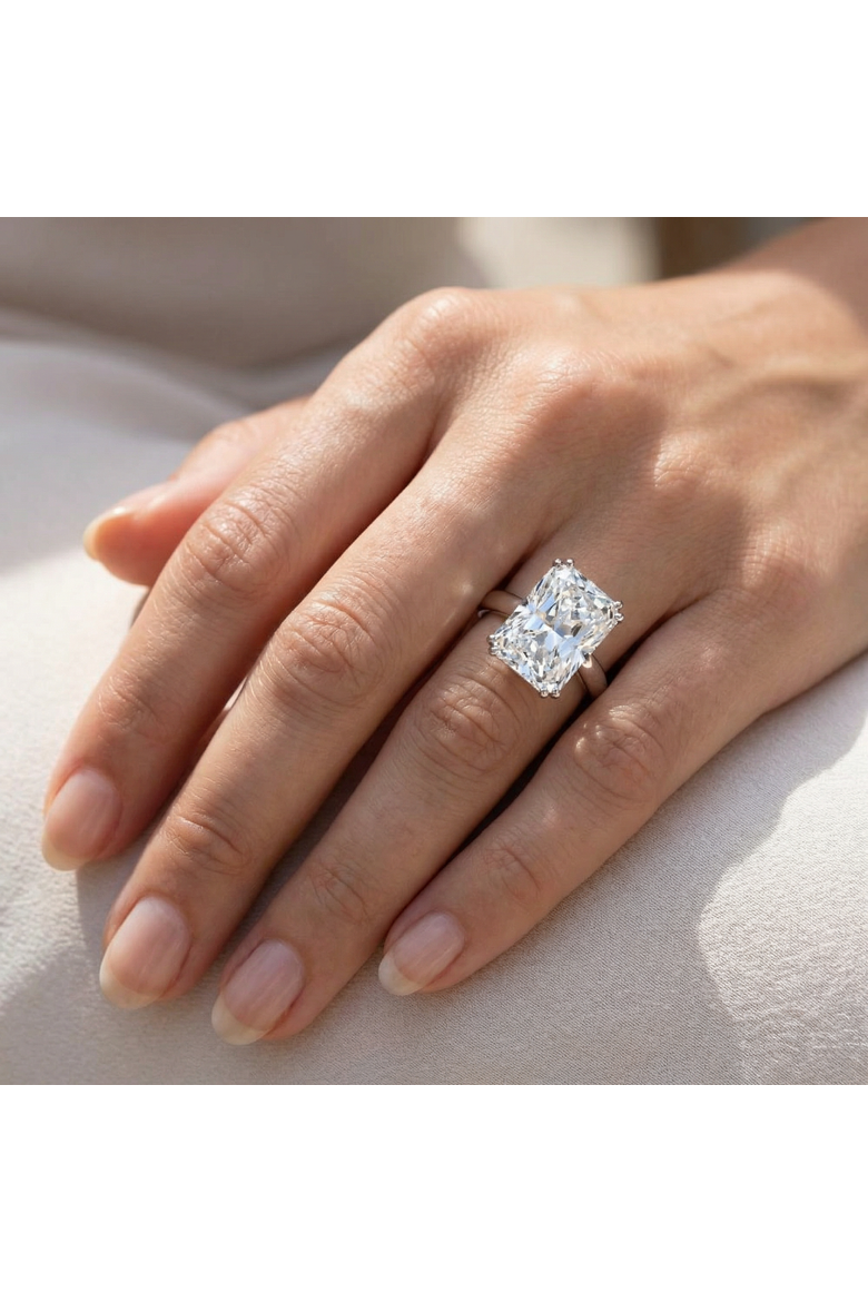 Certified 4.00Ct Radiant Cut Diamond Engagement Ring Gold Lab Grown, Alternate, color, 14k White Gold