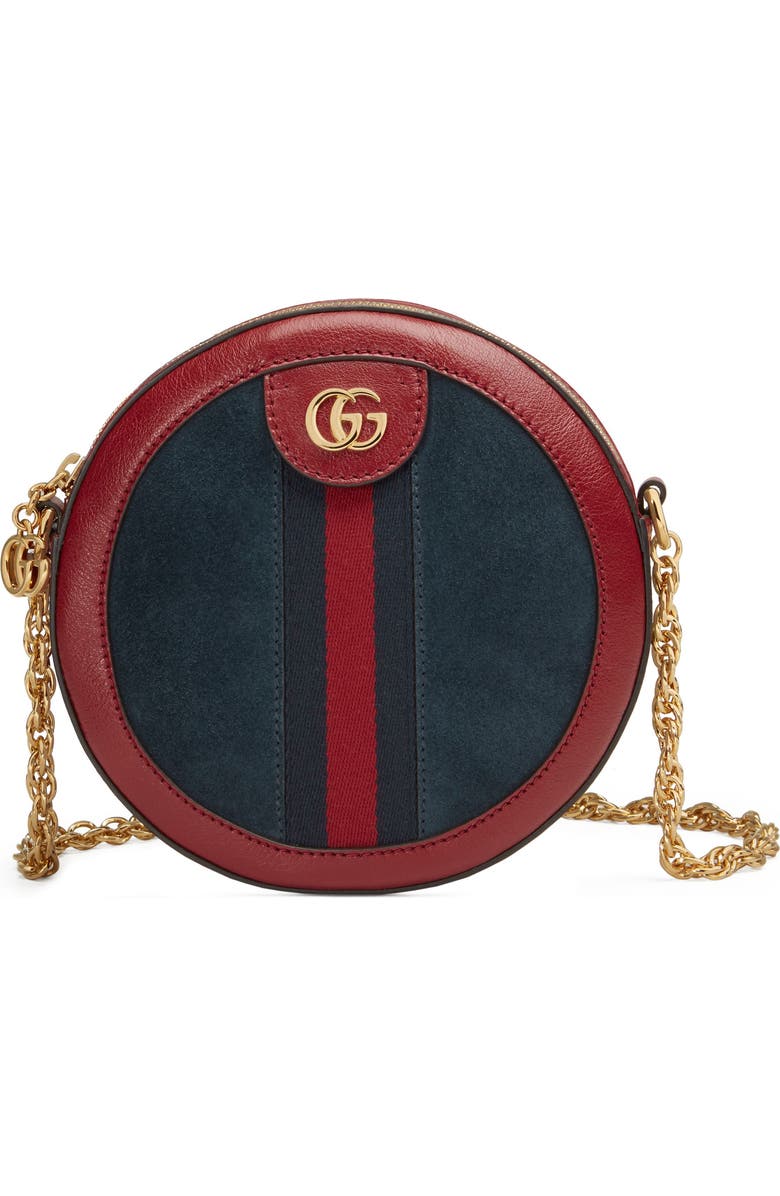 Gucci Ophidia Small Suede & Leather Circle Crossbody Bag, Main, color,