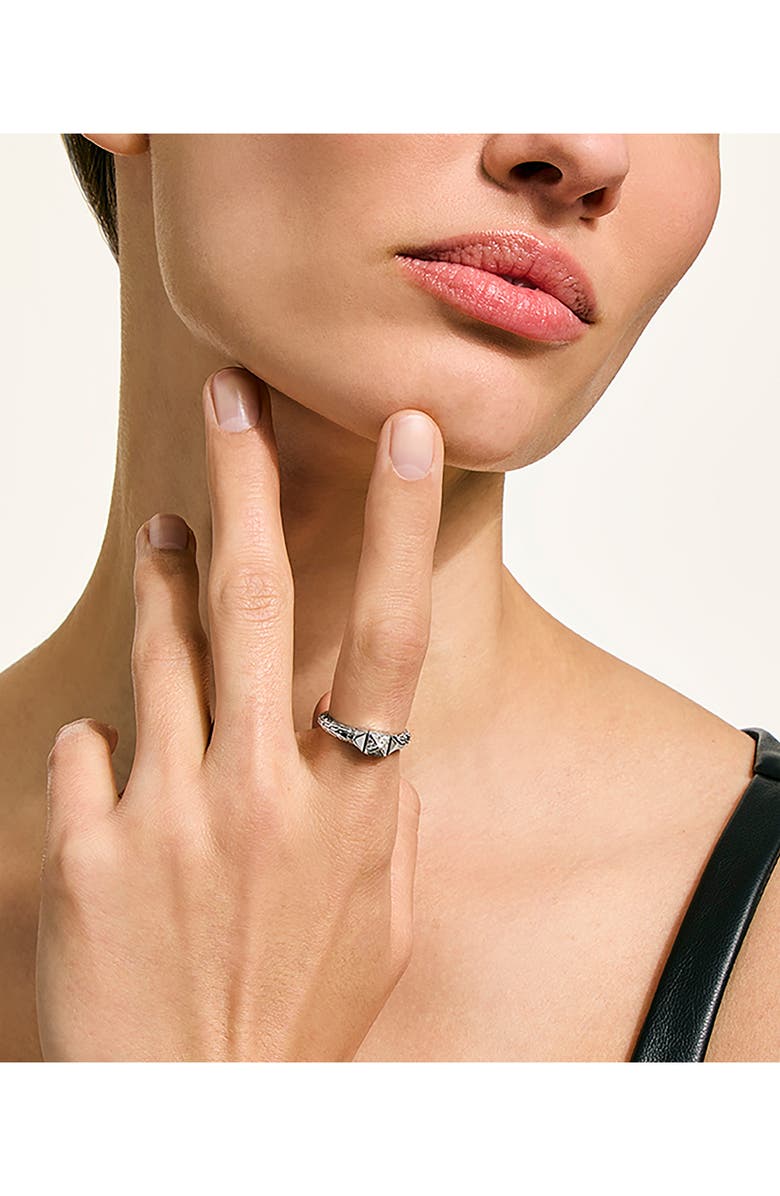 John Hardy Icon Stud Ring with Pavé Diamonds, Alternate, color, Silver