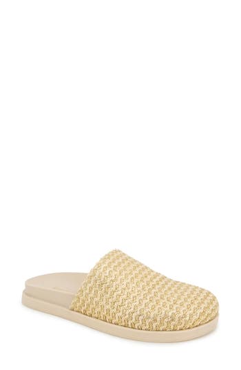 Kensie Paislee Raffia Mule In Silver
