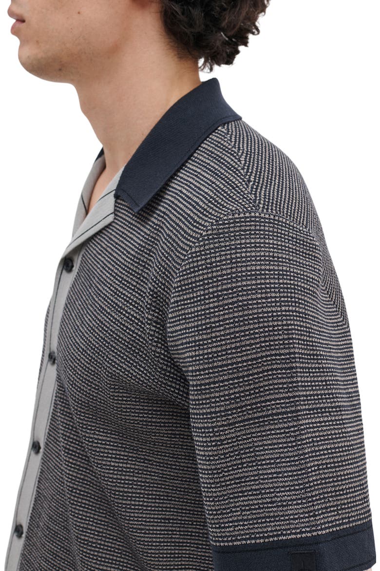 Harvey Block Stitch Camp Shirt, Alternate, color, SLATE NAVY