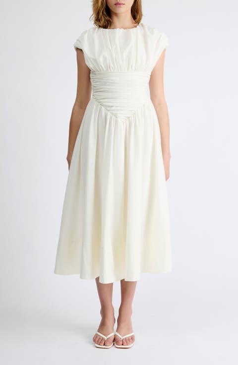 Thea Ruched Waist Midi Dress