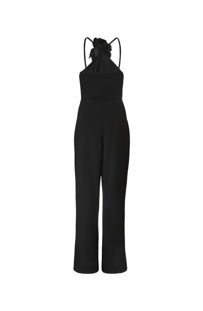 QUIZ Scuba Crepe Halter Neck Jumpsuit, Alternate, color, Black