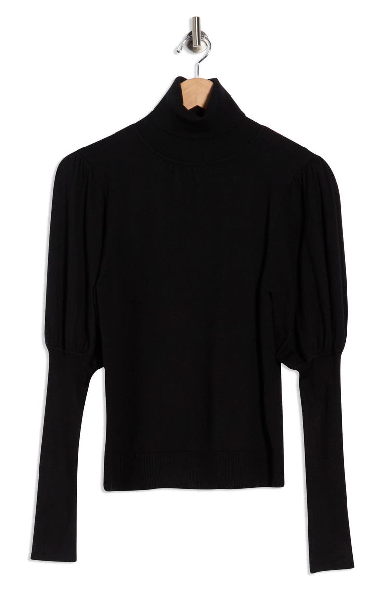 MAX STUDIO Juliet Sleeve Turtleneck Sweater, Alternate, color, Black-Black