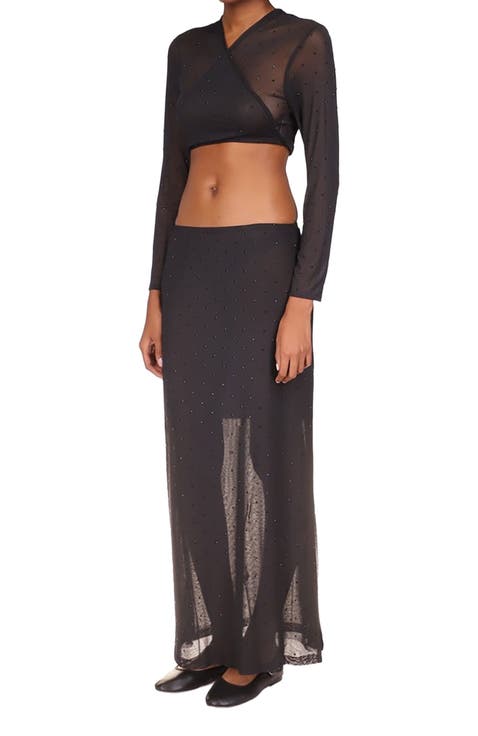 Rhinestone Mesh Skirt