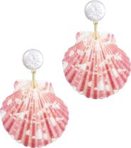 Adornia Faux Pearl Shell Drop Earrings
