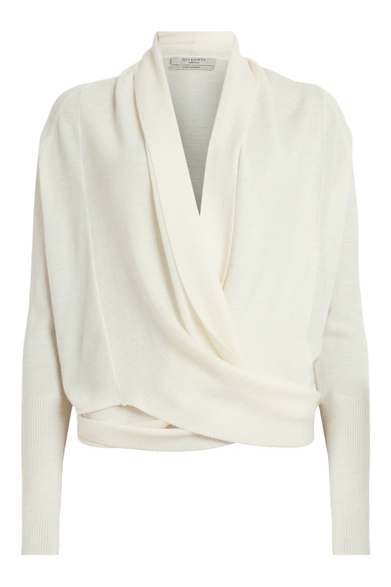 Wasson Pirate Wrap Merino Wool Cardigan, Alternate, color, CHALK WHITE