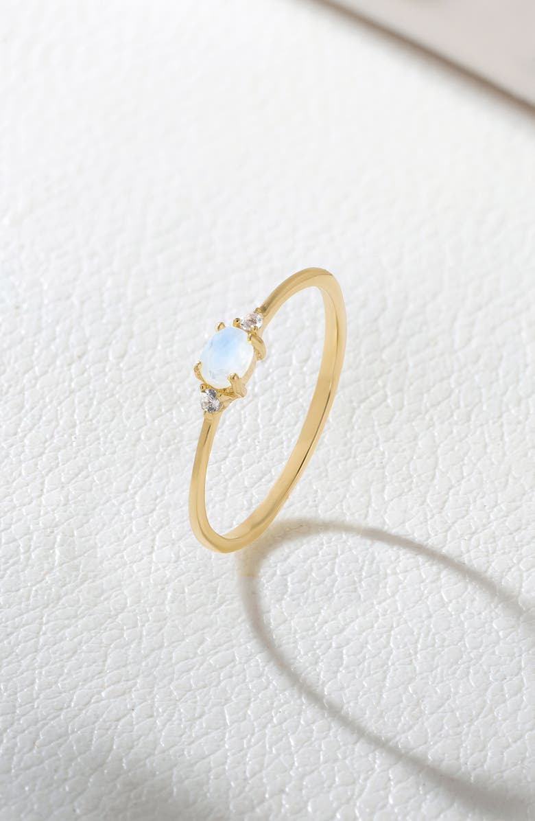 YS GEMS Moonstone & White Topaz Ring, Alternate, color, Blue