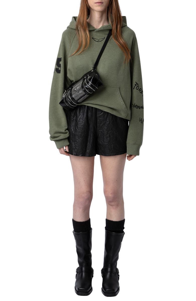 Zadig & Voltaire Georgy Strass Embellished Hoodie, Alternate, color, 