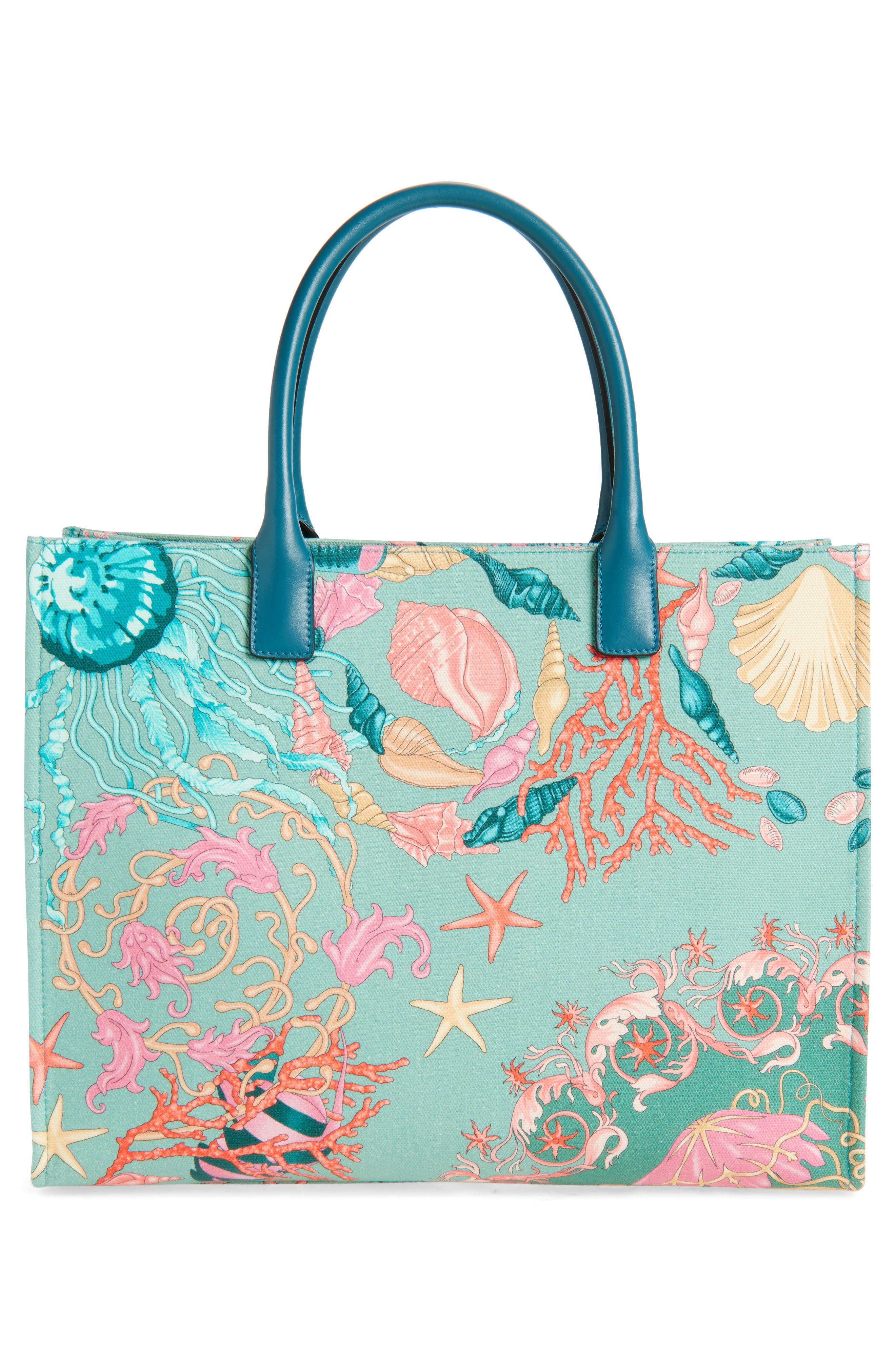 Versace La Medusa Underwater Barocco Canvas Tote, Alternate, color, 