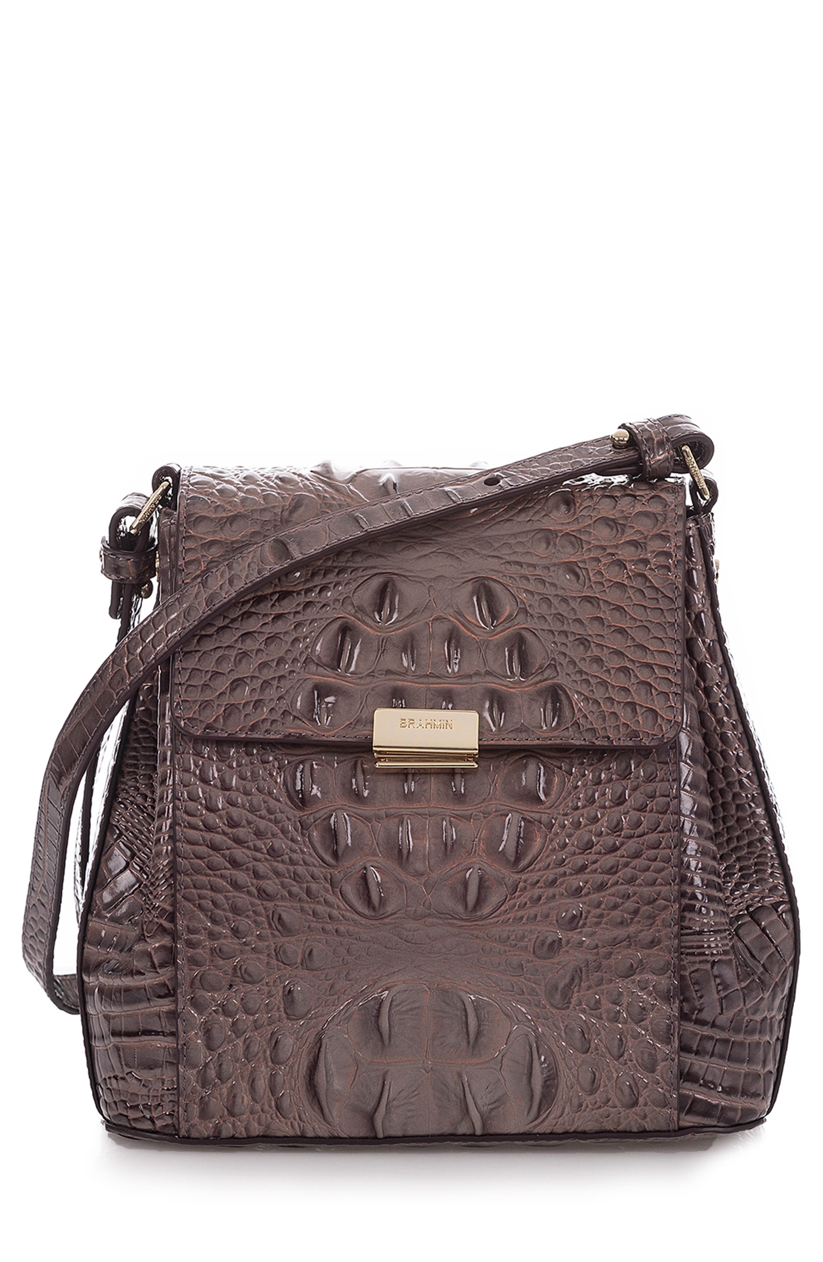 Margo Croc Embossed Leather Crossbody Bag, Main, color, AUBERGINE MELBOURNE