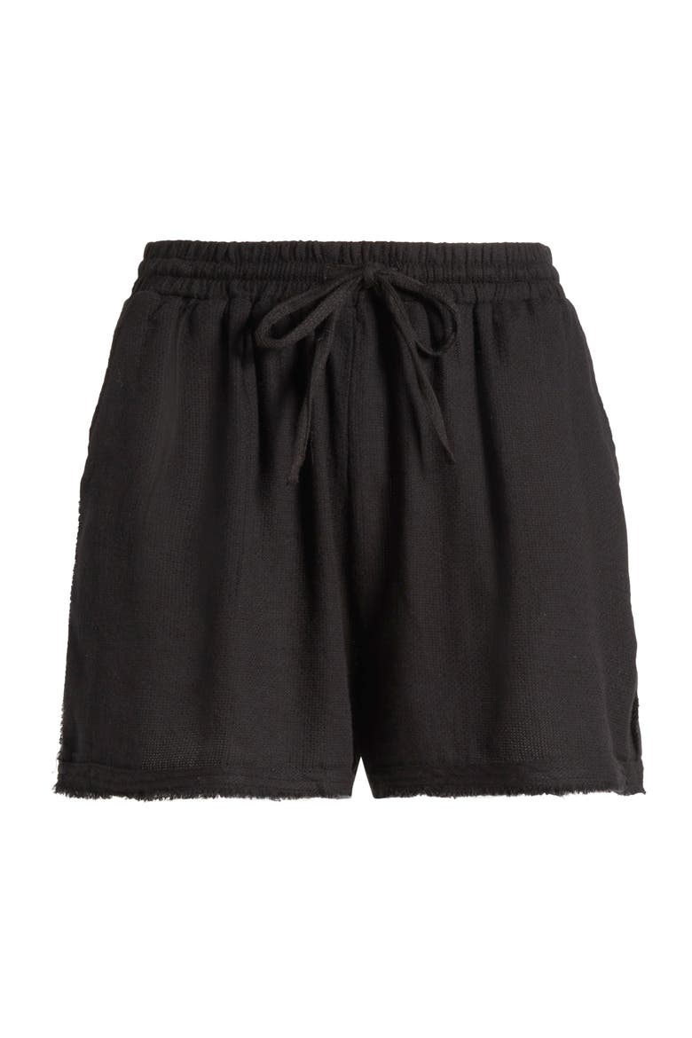 Tie Waist Cover-Up Shorts, Alternate, color, BLACK