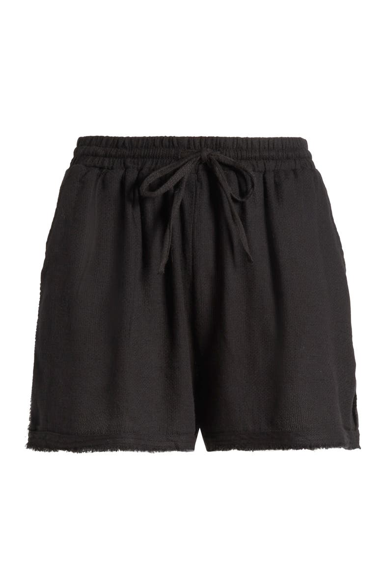 Elan Tie Waist Cover-Up Shorts, Alternate, color, Black
