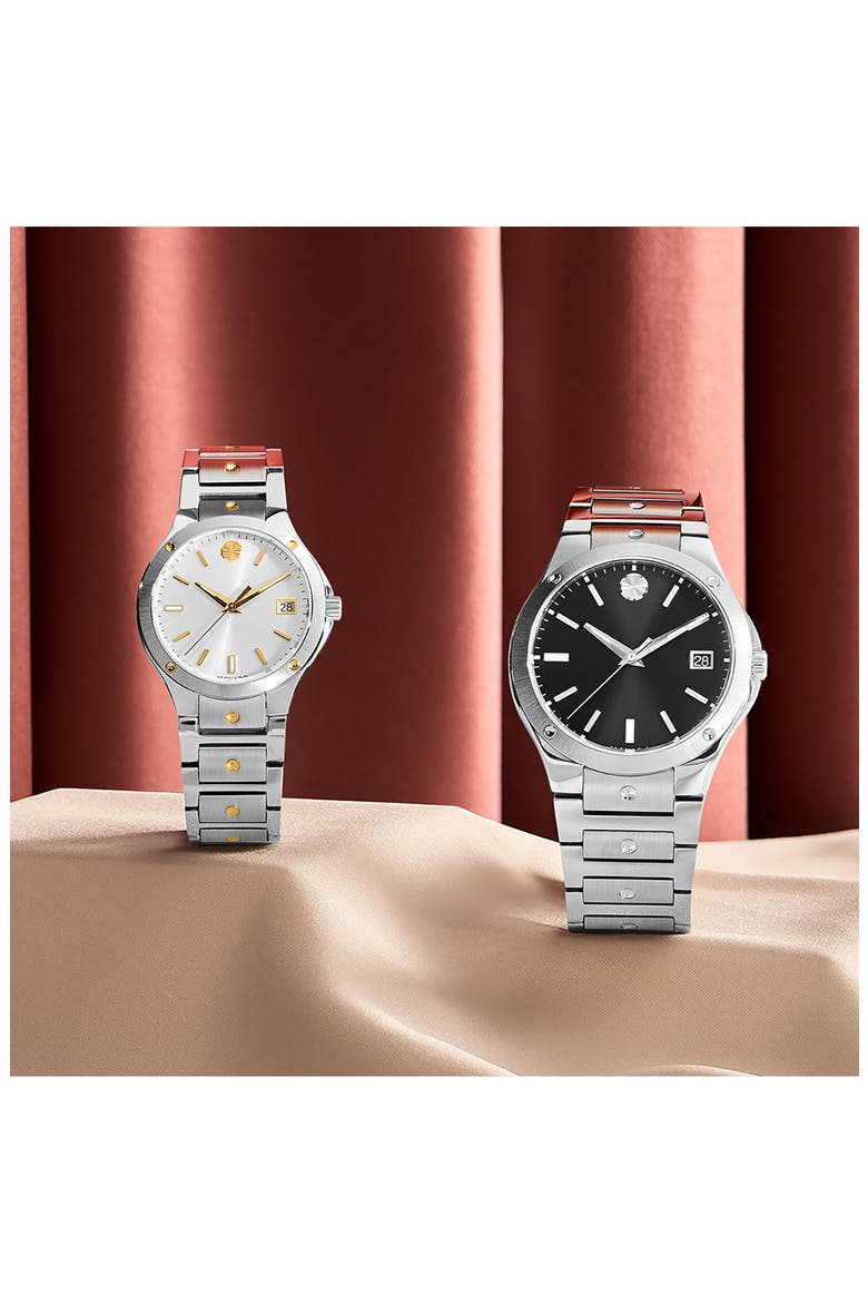 S.E. Dot Accent Bracelet Watch, 32mm, Alternate, color, SILVR DIAL
