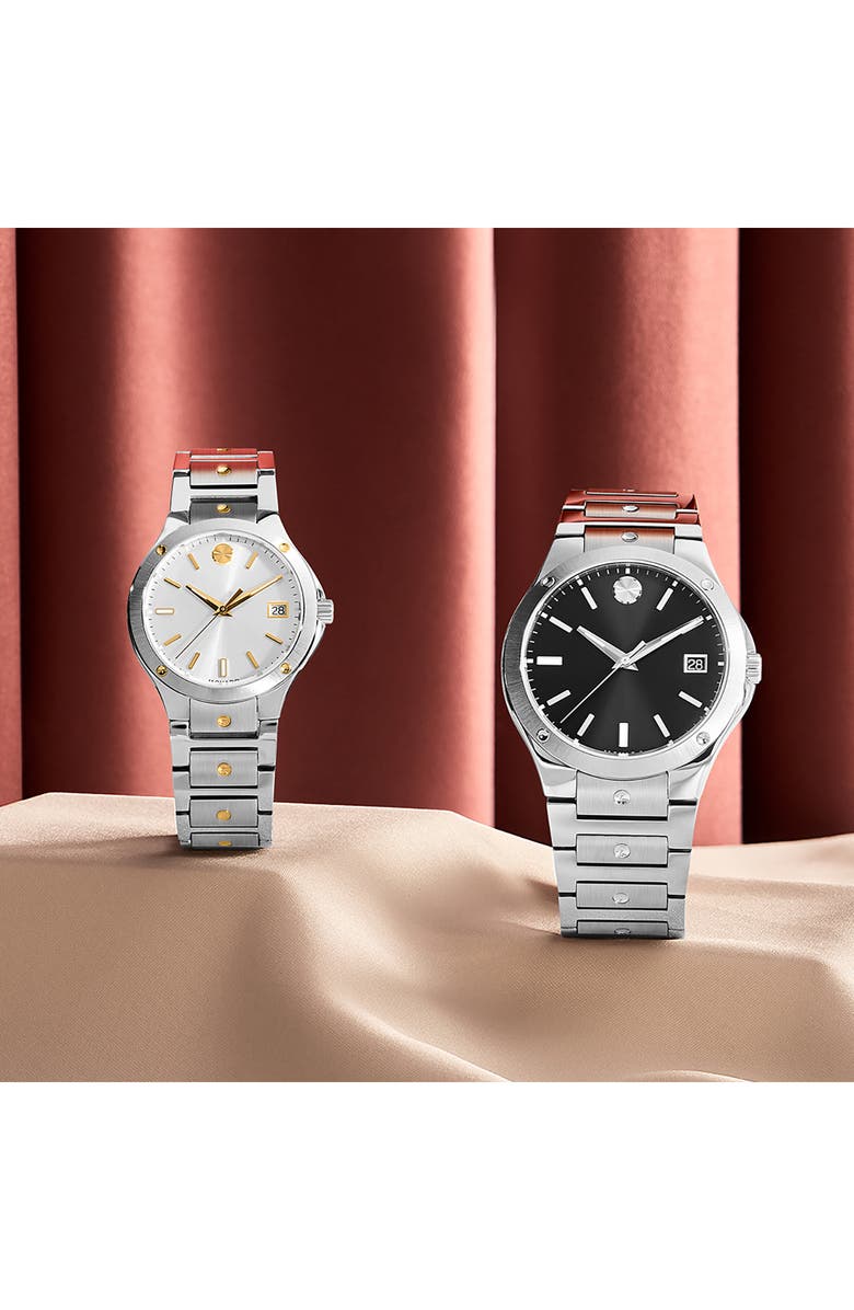 Movado S.E. Dot Accent Bracelet Watch, 41mm, Alternate, color, Silver