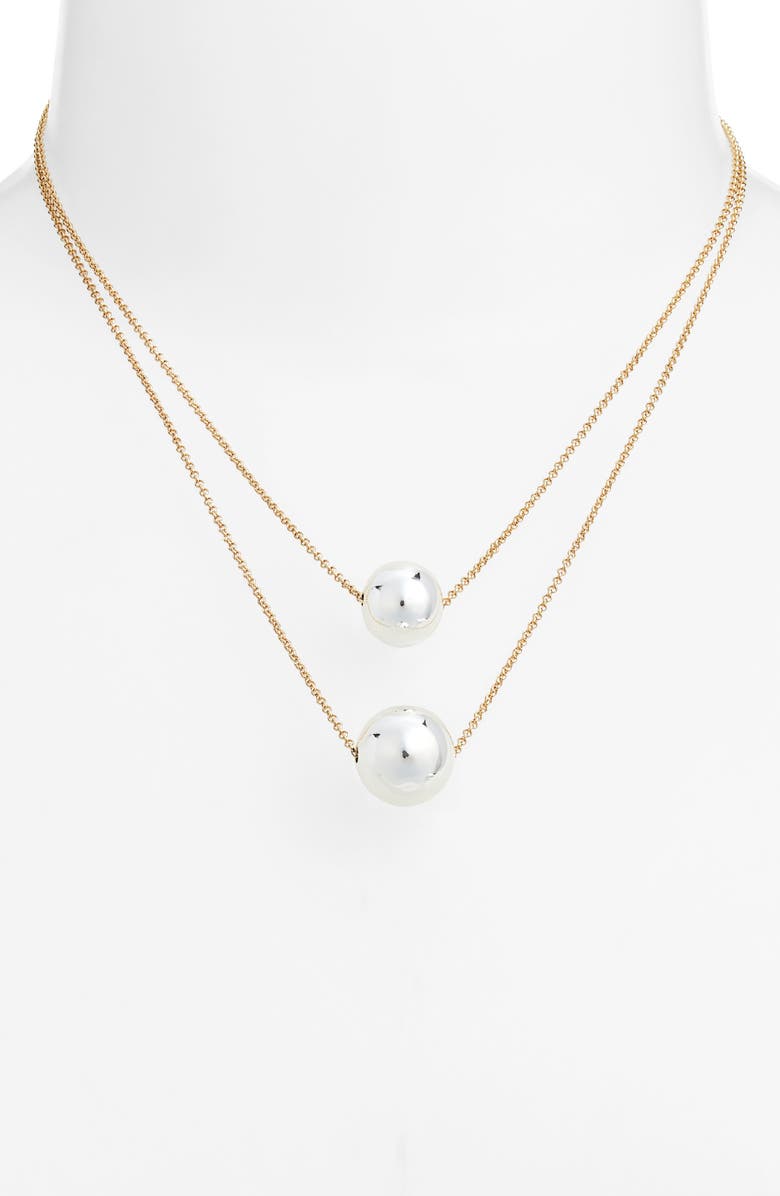 Nordstrom Two-Tone Double Orb Layered Necklace, Alternate, color, Gold- Silver