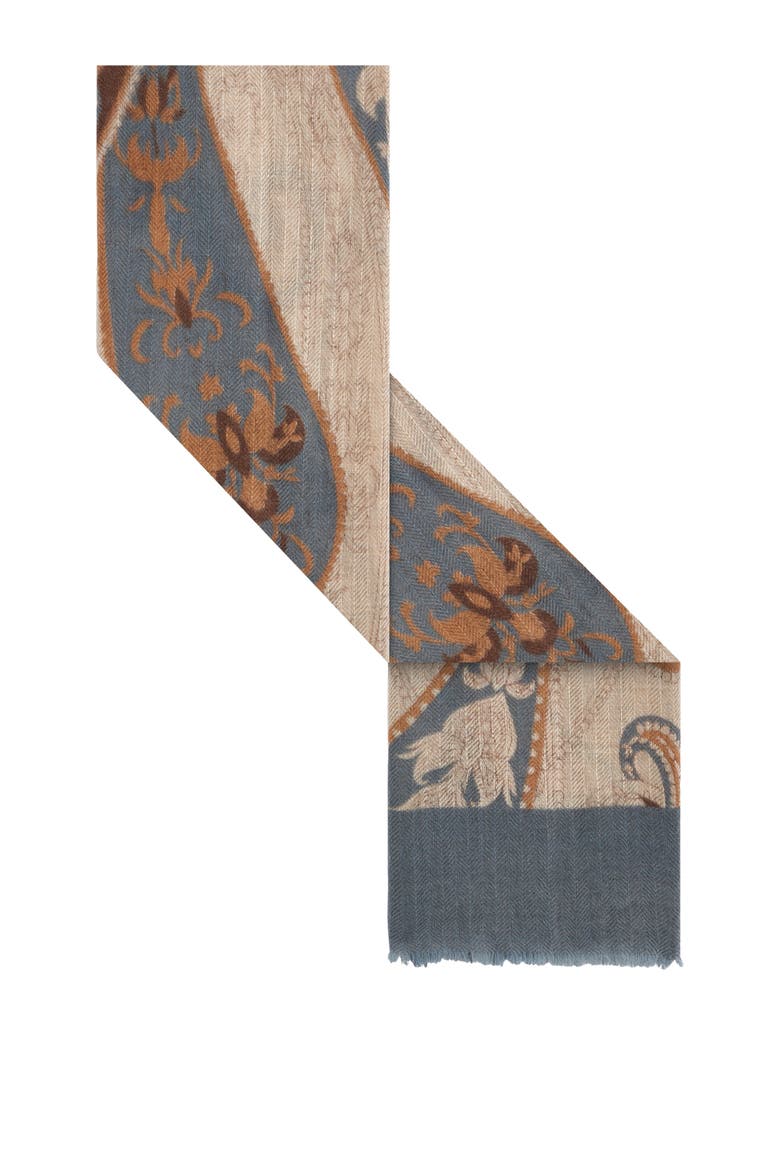 Soizic Paisley Print Scarf, Alternate, color, Medium Gray