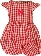 GARB Girl's Infant Garb Scarlet Nebraska Huskers Cara Gingham Ruffled Bodysuit