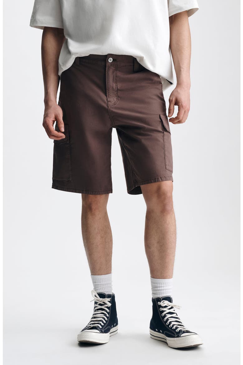 Graham Straight Leg Stretch Cotton Cargo Shorts, Main, color, FRENCH ROAST COLORED