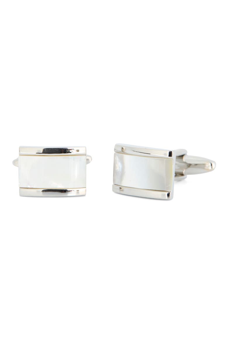 Mother-of-Pearl Cuff Links, Main, color, MOTHER-OF-PEARL WHITE