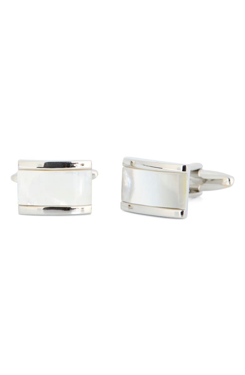 James Michael Mother-of-Pearl Cuff Links, Main, color, Mother-Of-Pearl White