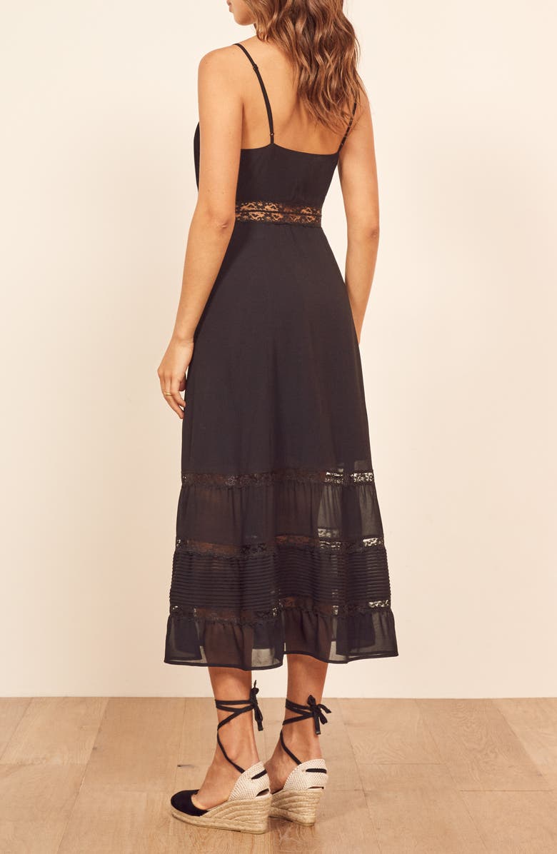 Reformation Shelley Sleeveless Lace Midi Dress, Alternate, color,