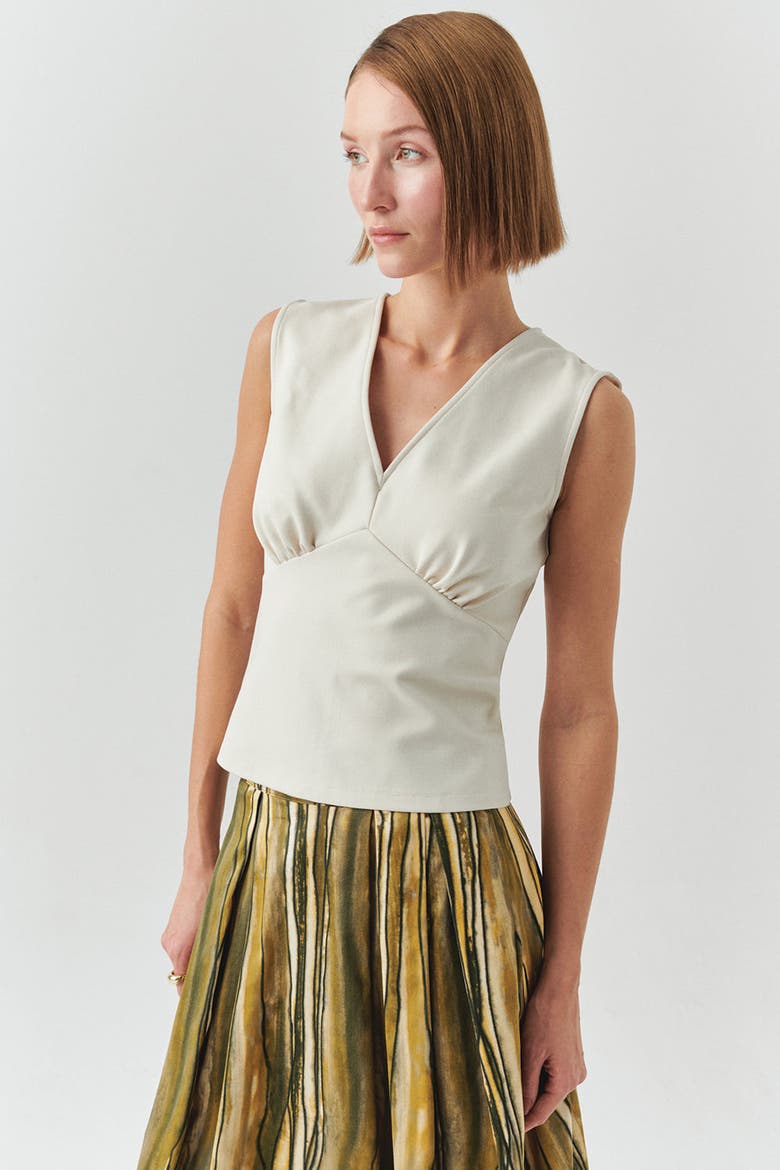Baylor Sleeveless Knit Blouse, Alternate, color, Ecru