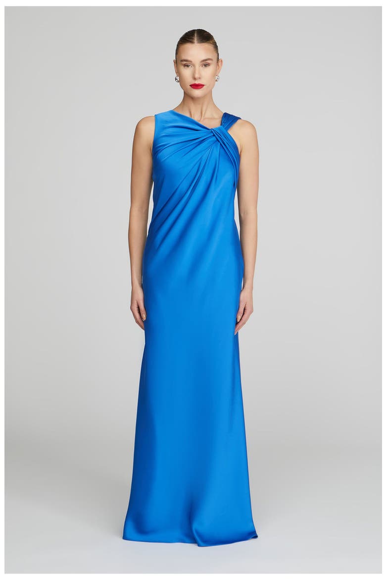 Francine Satin Gown, Alternate, color, Oceanic Blue