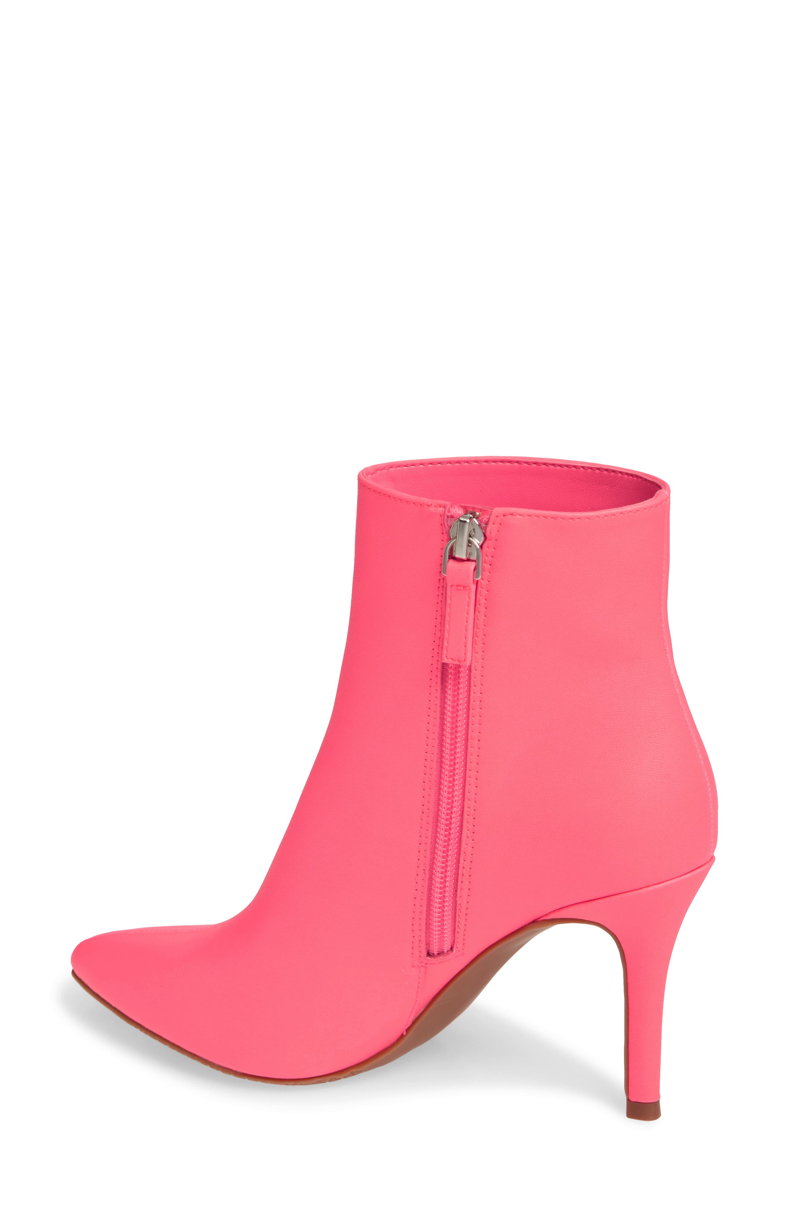 Maisie Bootie, Alternate, color, NEON PINK FAUX LEATHER