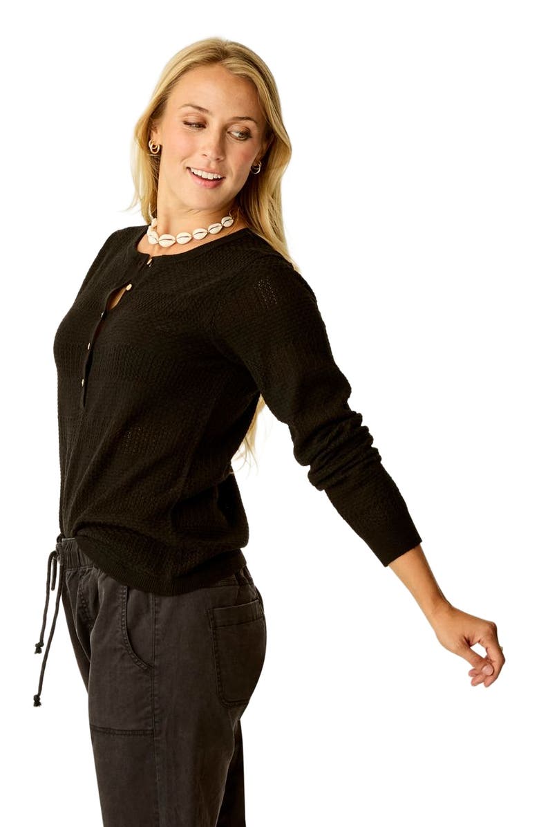 Cave Designs Amara Pointelle Sweater, Alternate, color, Black