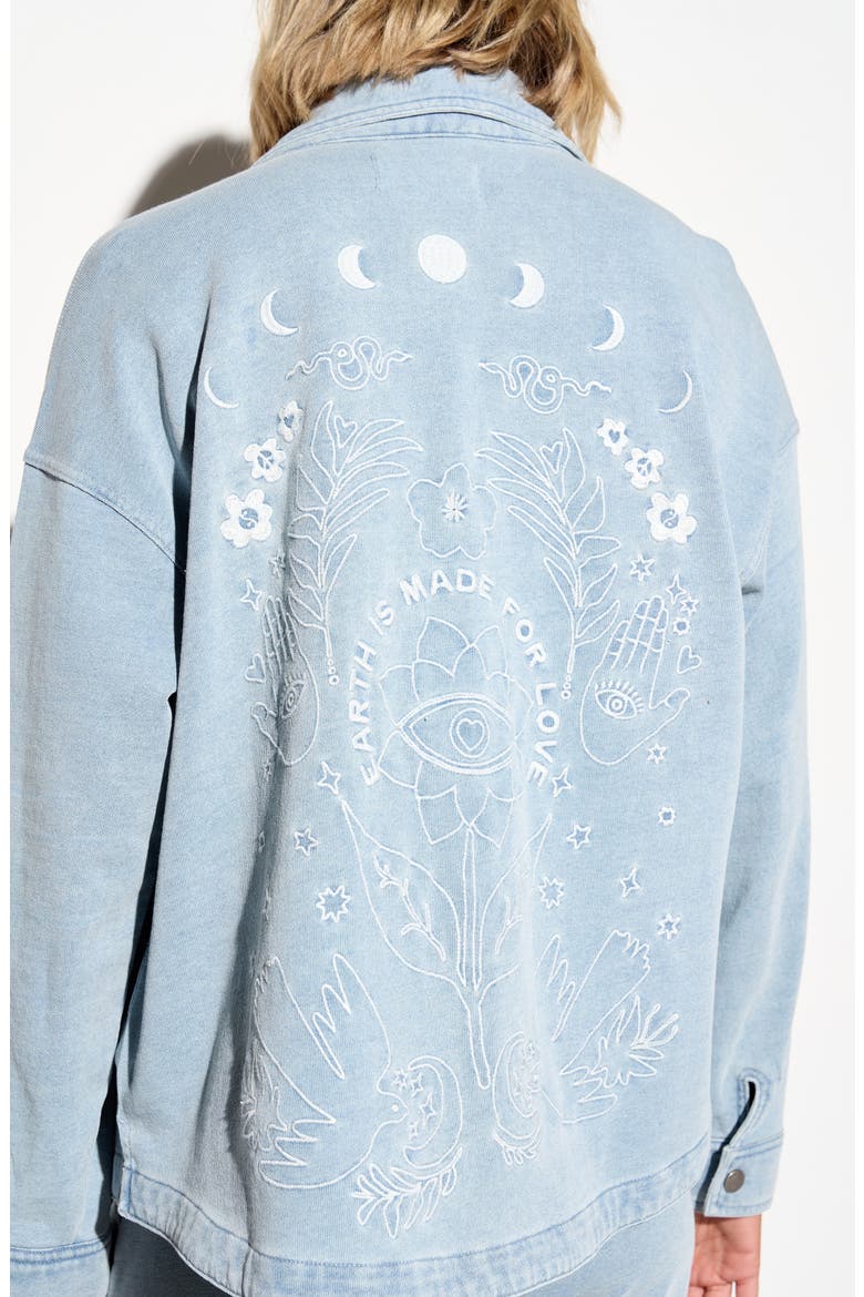 Eye Bloom Sunny Button-Up Shirt, Alternate, color, BLEACHED DENIM