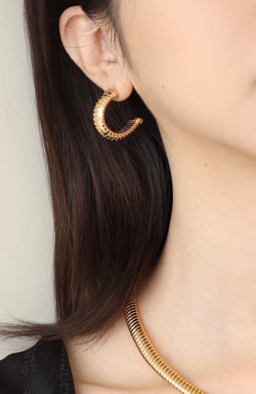 Rc Retro Chic Gold Minimalist Hoop Earrings In Gold