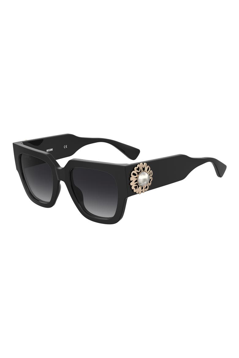 52mm Gradient Square Sunglasses, Alternate, color, BLACK