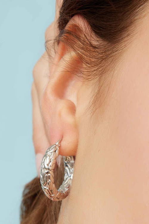Oradina Sterling Silver Byzantine Artisan Hoops