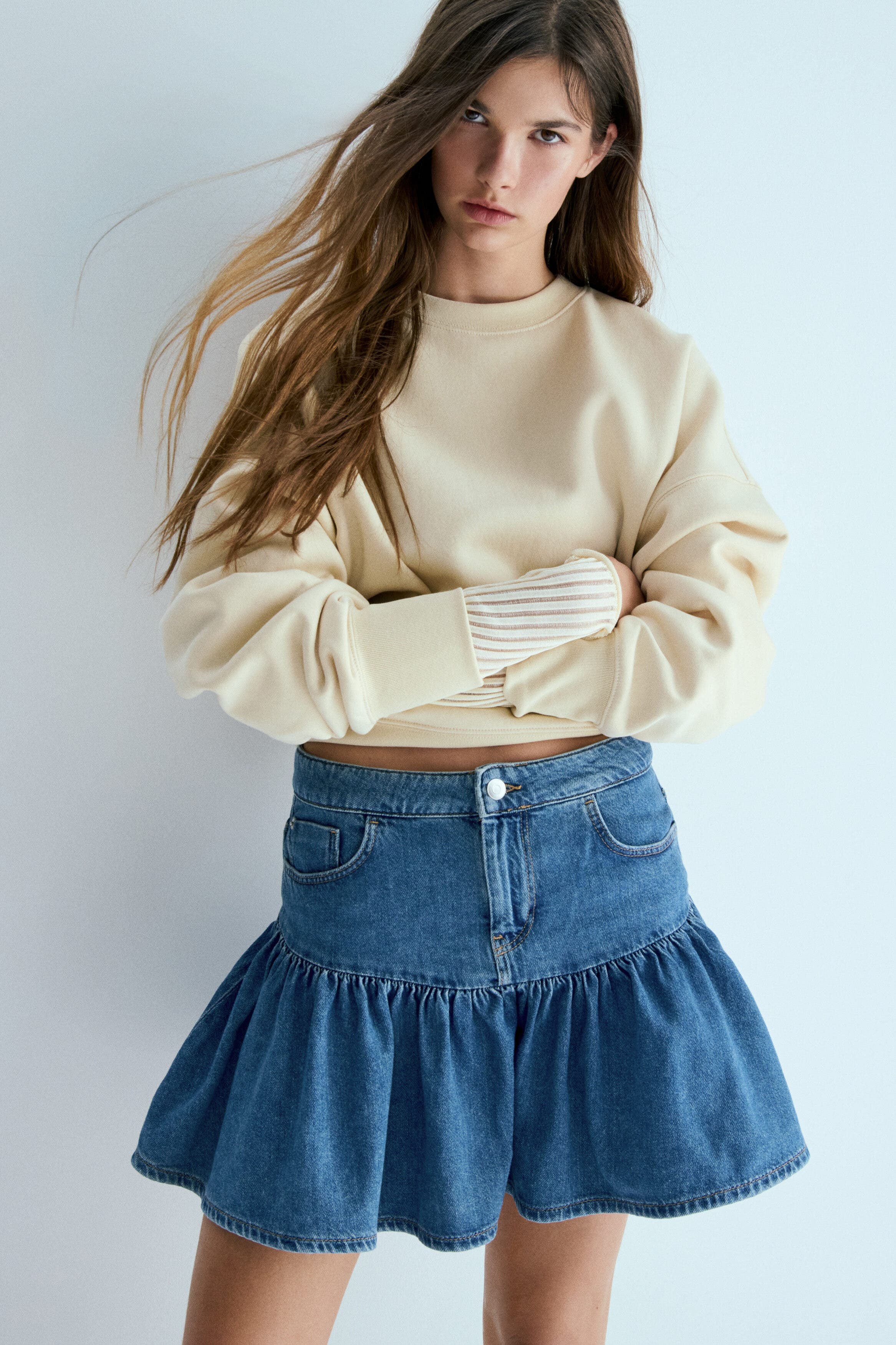 Flared Denim Skirt - image 2
