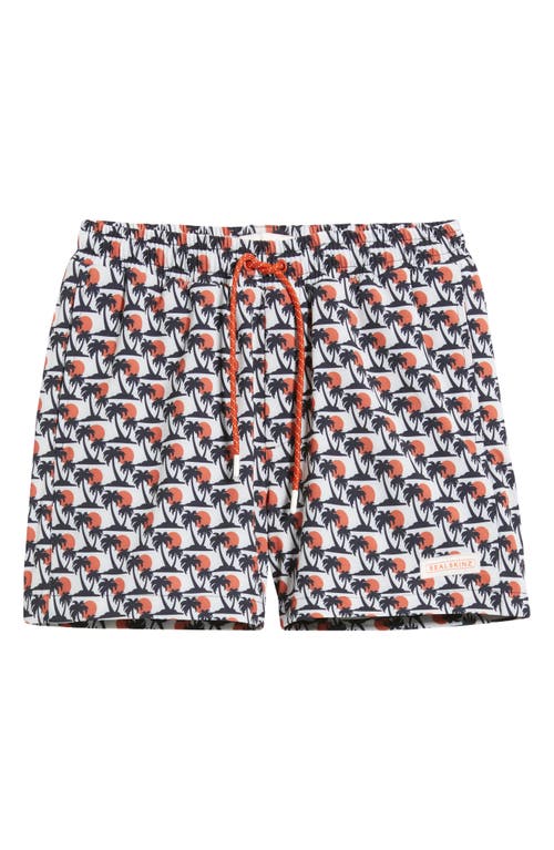 Sealskinz Palm Tree Swim Trunks In White