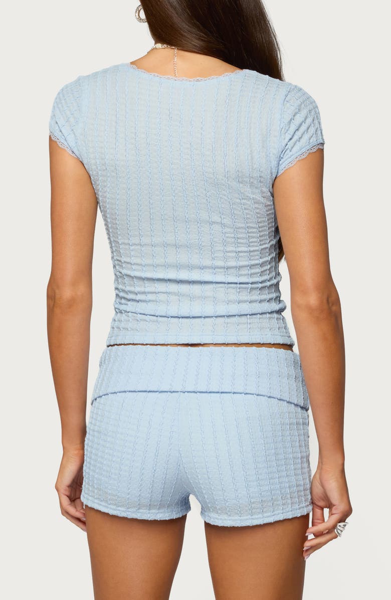 EDIKTED Iyara Knit Crop Top, Alternate, color, Light-Blue