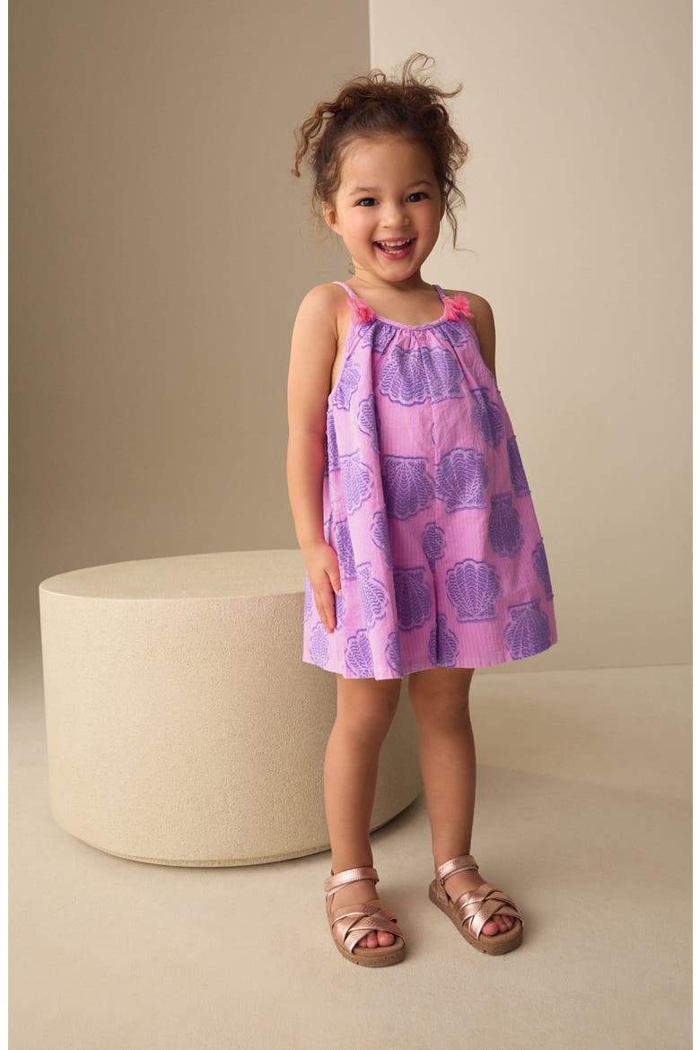 Kids' Shell Print Romper, Alternate, color, MULTI