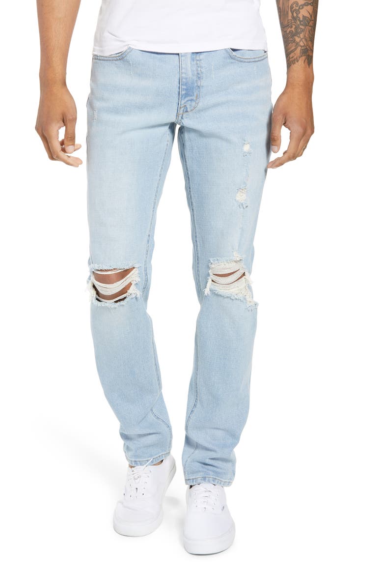 Ripped Skinny Fit Jeans, Main, color, BLUE CORGAN WASH