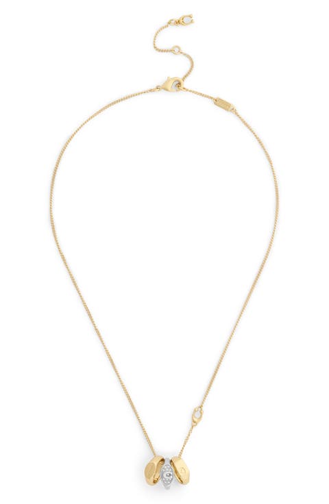Pavé Signet Rondelle Pendant Necklace