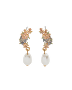 Fable England Hibiscus & Pearl Earrings