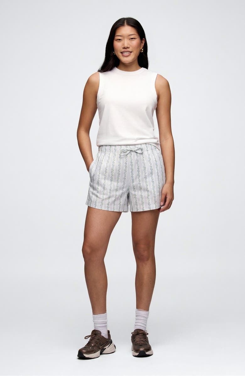 nuuds Floral Cotton Drawstring Shorts, Alternate, color, Floral Stripe