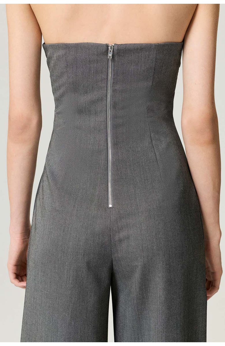 Nocturne Strapless Wide-Leg Tailored Jumpsuit, Alternate, color, Dark Grey