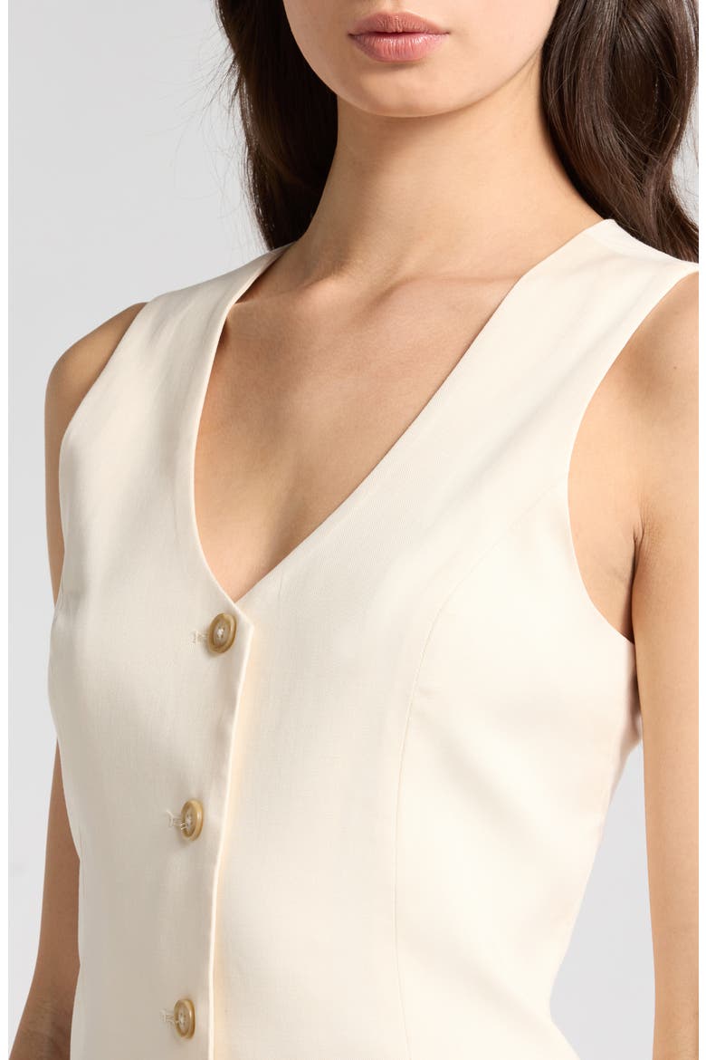 Wells Sleeveless Button Front Sheath Dress, Alternate, color, CREAM