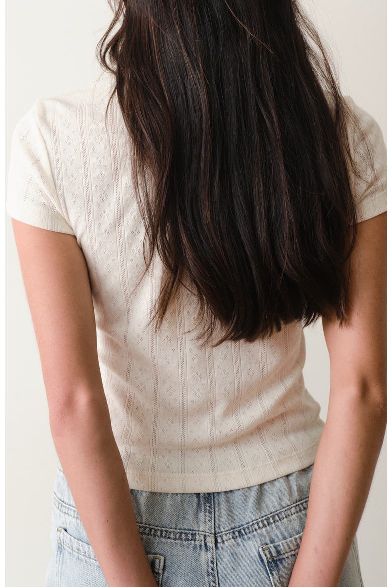 Lexi Pointelle Crewneck T-Shirt, Alternate, color, ANTIQUE WHITE