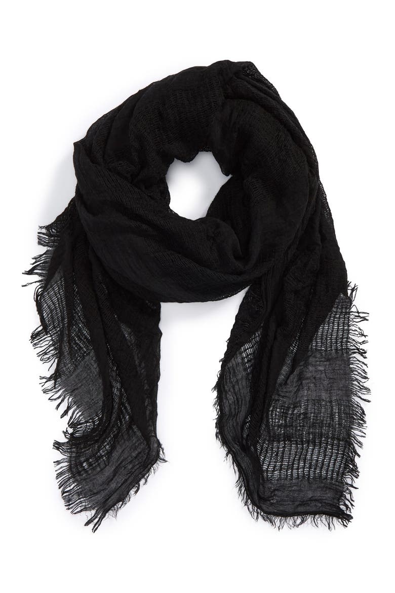 Open Weave Scarf, Main, color, BLACK
