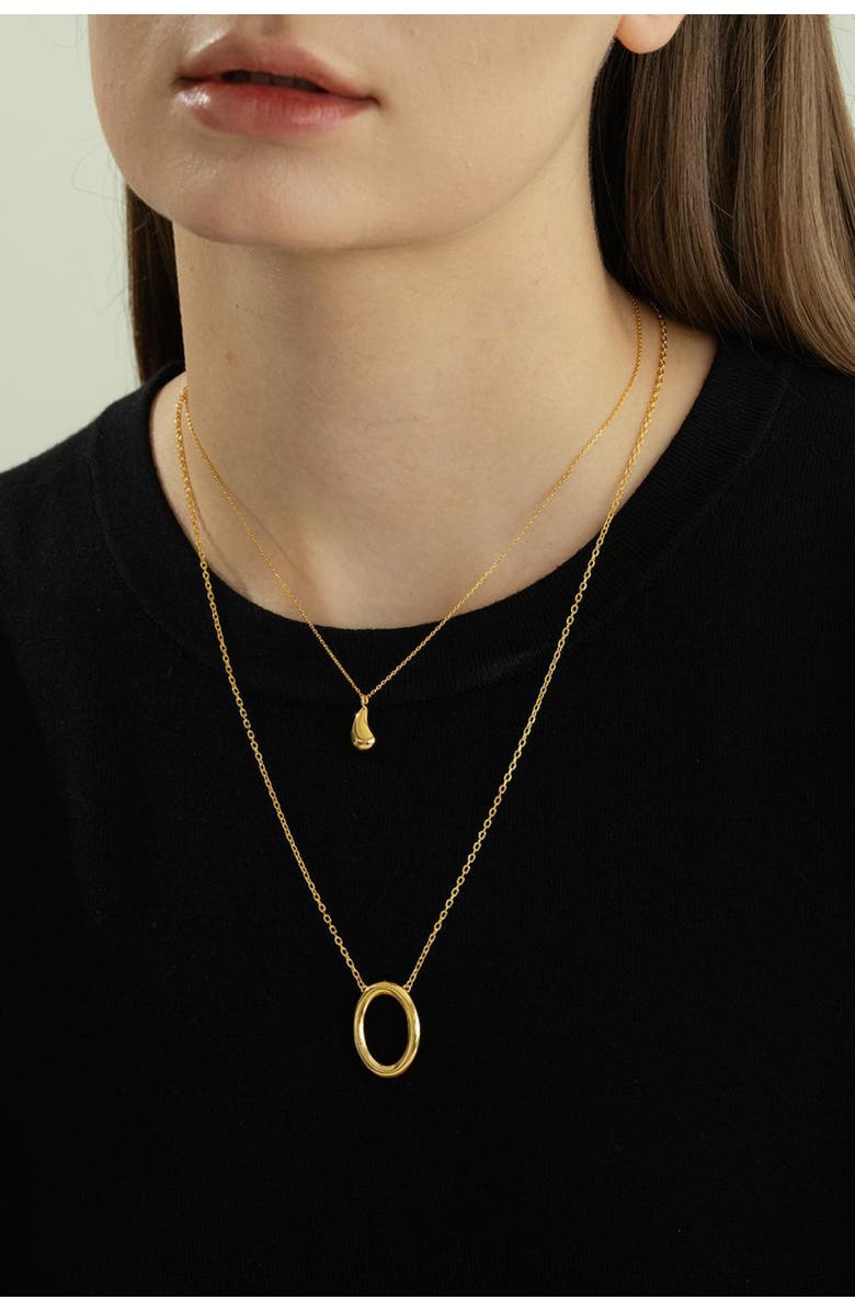 Bearfruit Jewelry Sterling Silver 18k Gold Plated Brynn Circle Necklace Holiday Gift Idea, Alternate, color, Gold