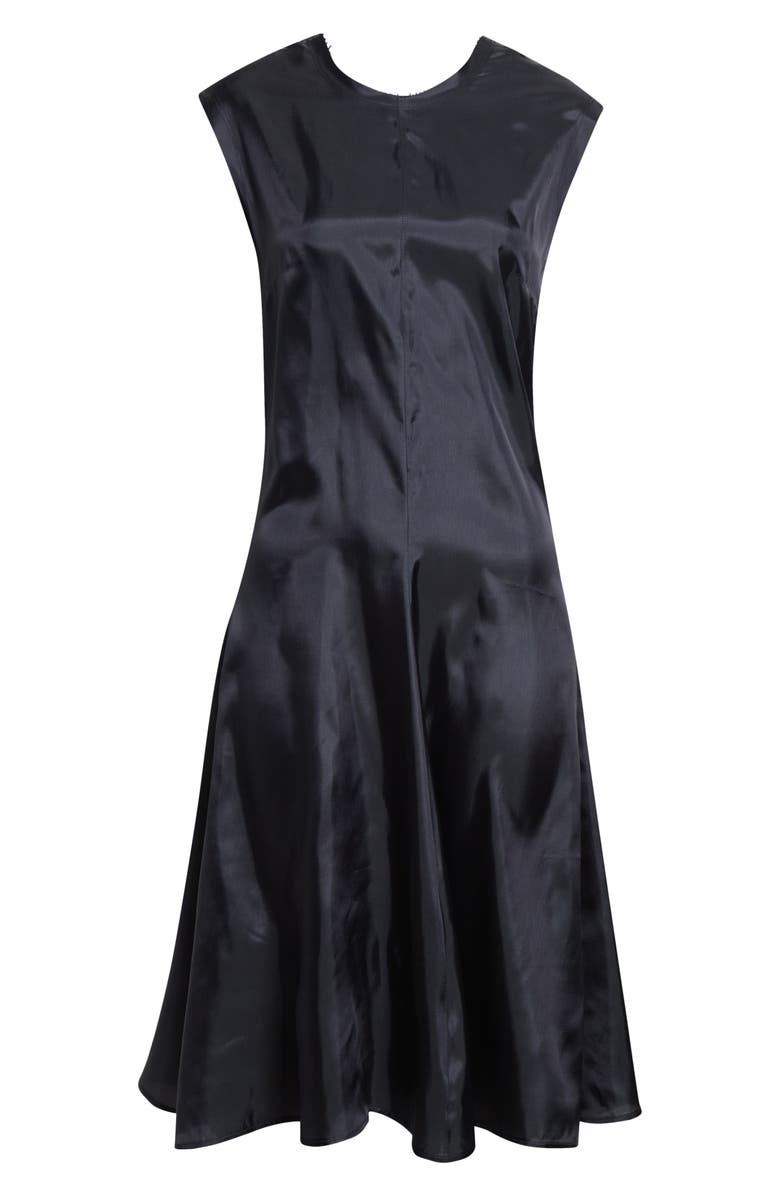 renaissance renaissance Ziggy Raw Edge Satin A-Line Dress, Main, color, Dark Blue