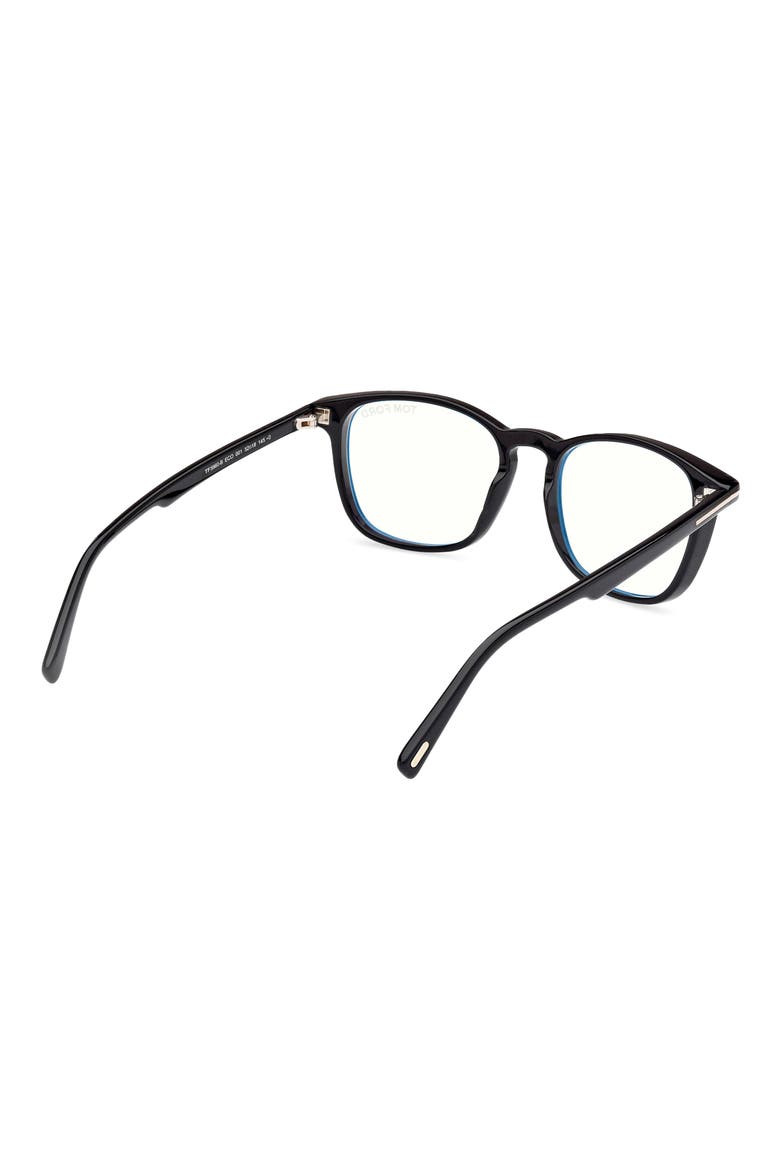 52mm Square Optical Glasses, Alternate, color, BLACK ECO / T LOGO