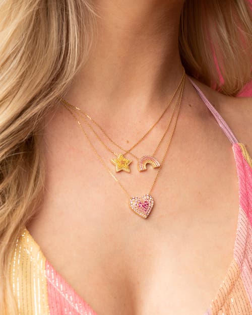 Campbell + Charlotte Juju Heart Charm Necklace In Gold